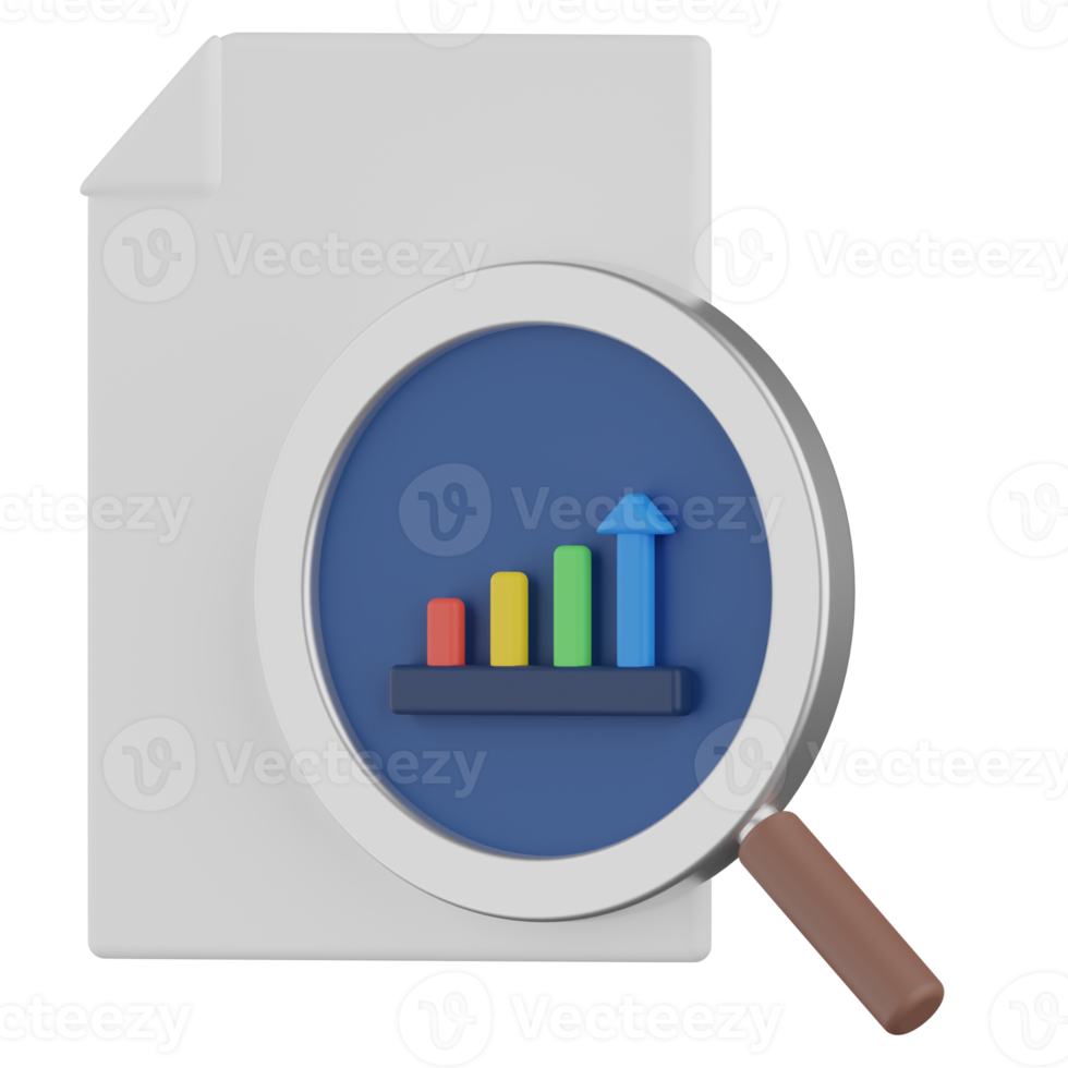 Report Analysis 3D Render Icon png