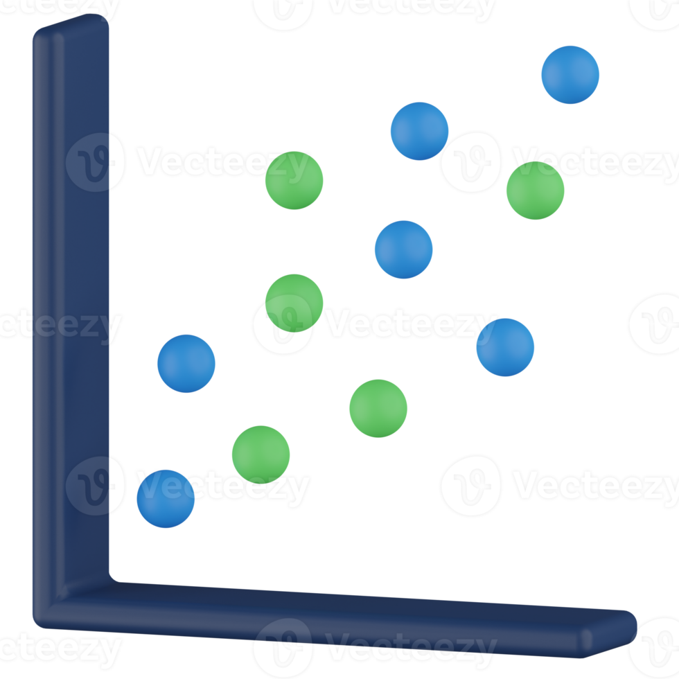 Scatter Graph 3D Render Icon png