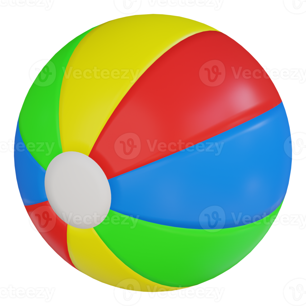 Beach Ball 3D Render Icon png