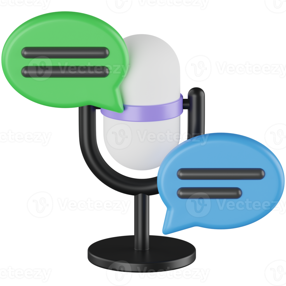 Podcast Talk 3D Render Icon png