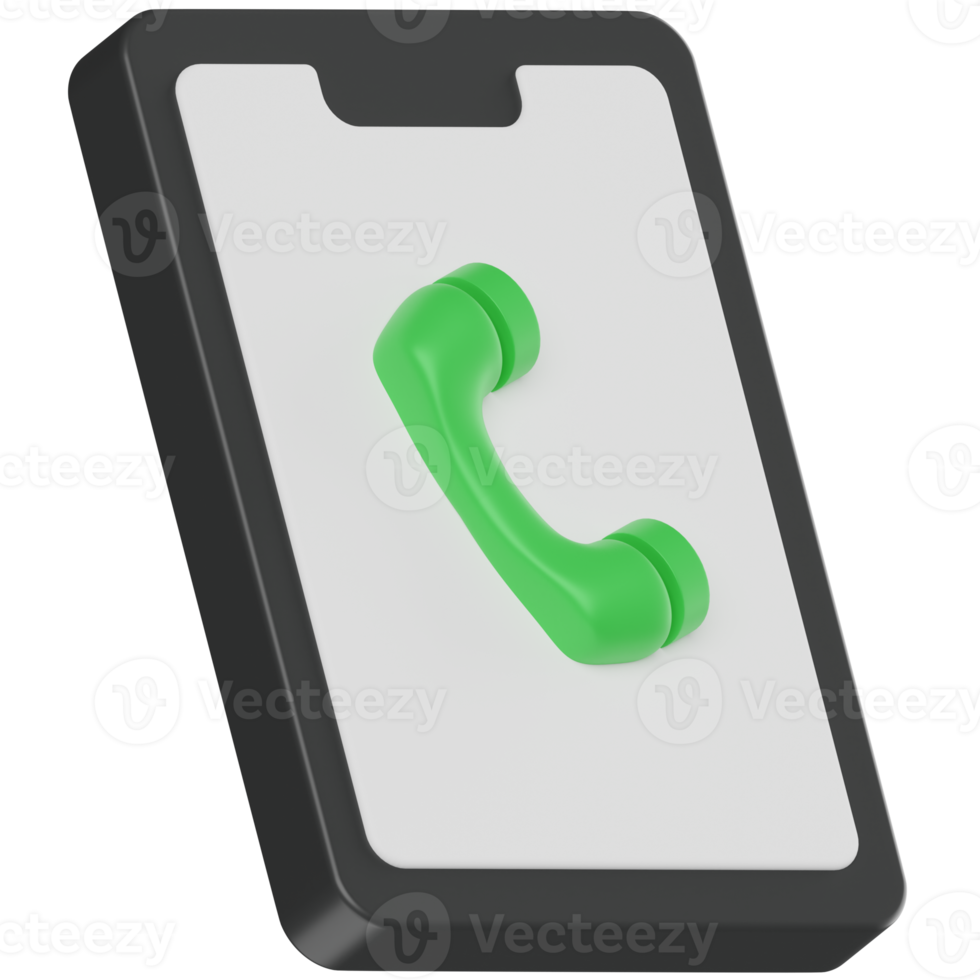 Mobile Call 3D Render Icon png