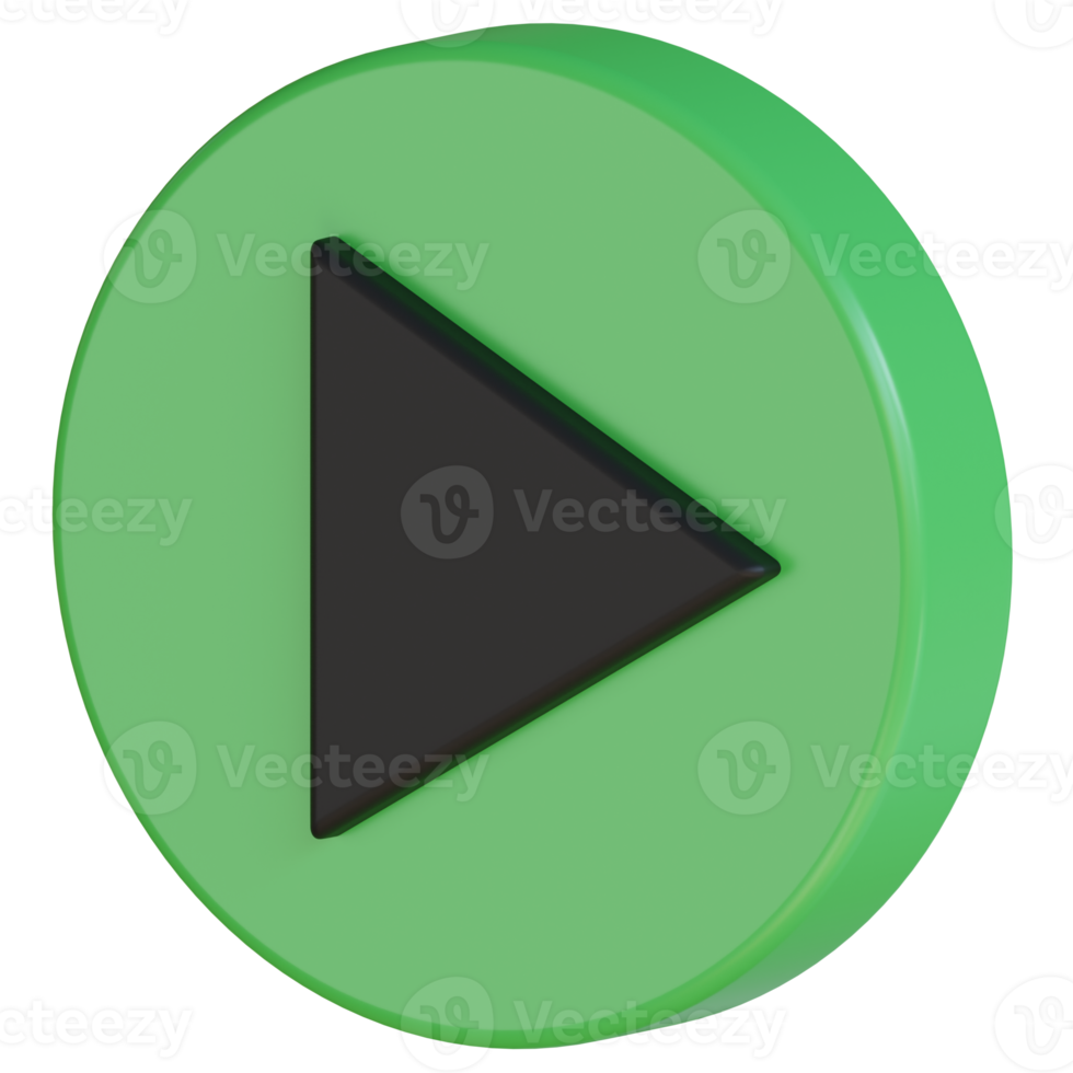 Play Button 3D Render Icon png