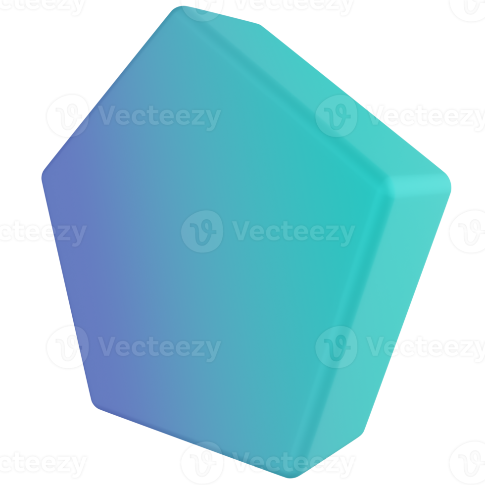 Prism Pentagonal 3D Render Icon png