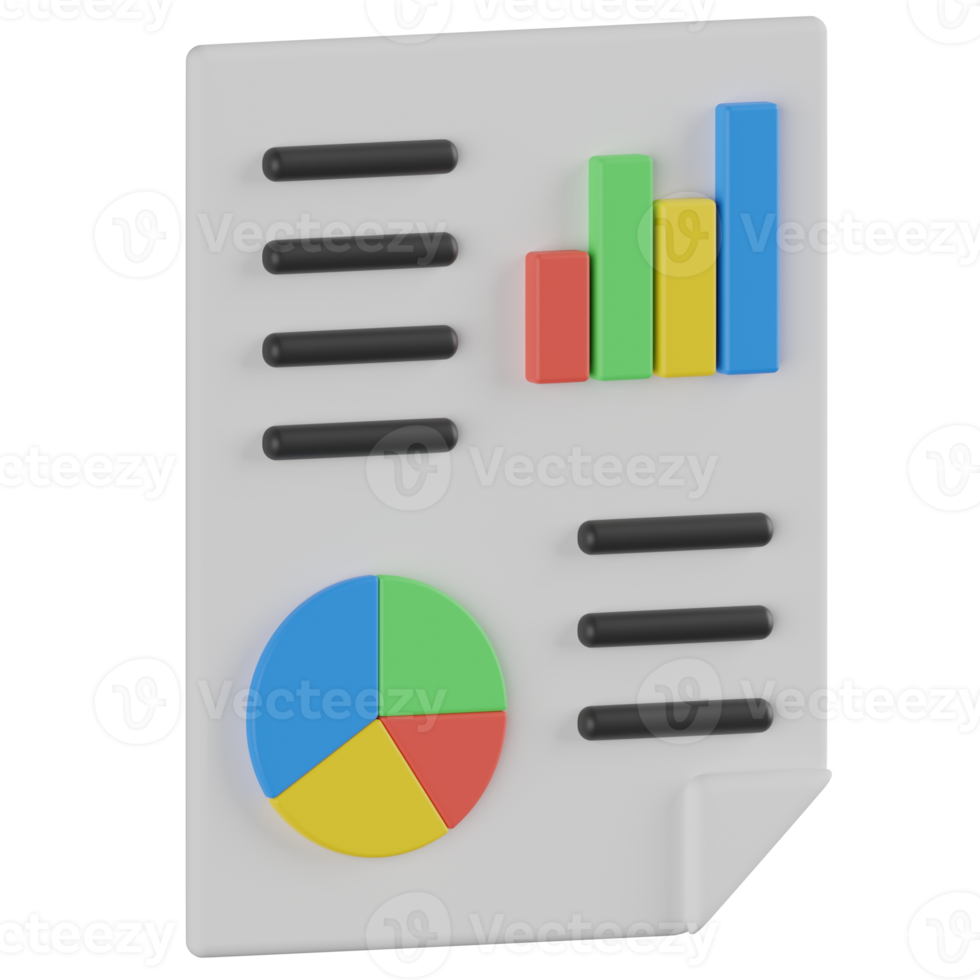 Analytics Report 3D Render Icon png