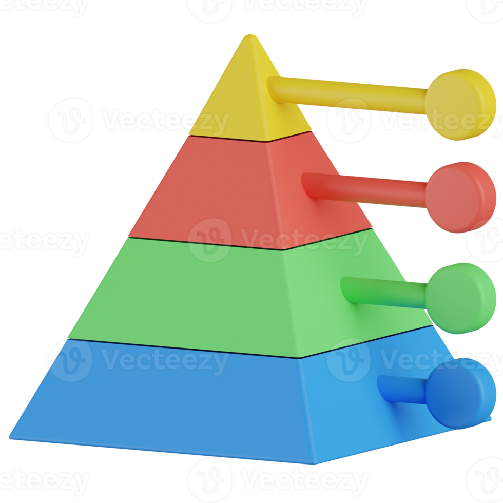 Pyramid Chart 3D Render Icon png