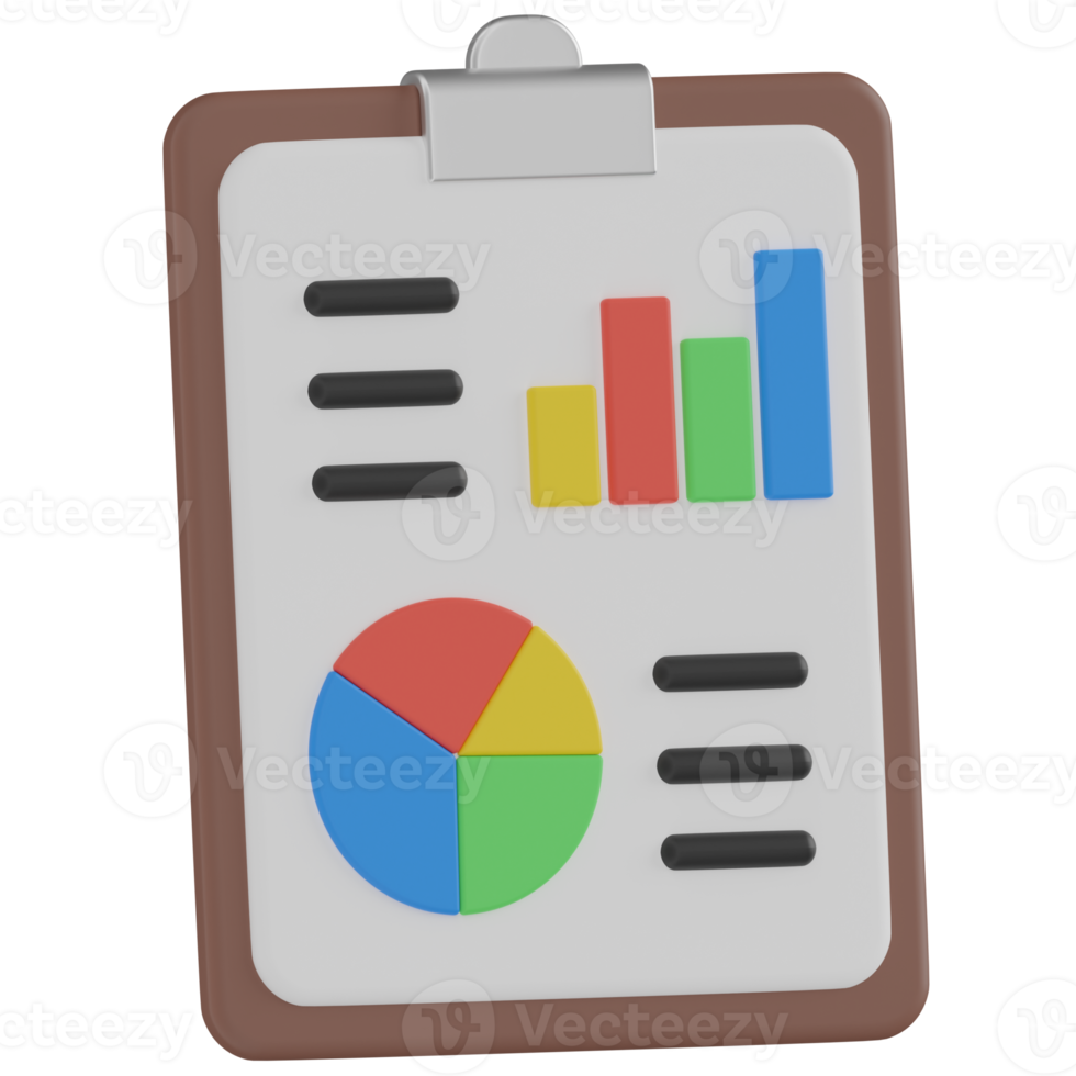 Analysis Report 3D Render Icon png