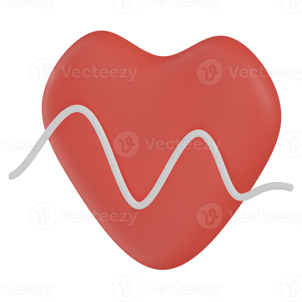 Heartbeat 3D Render Icon png