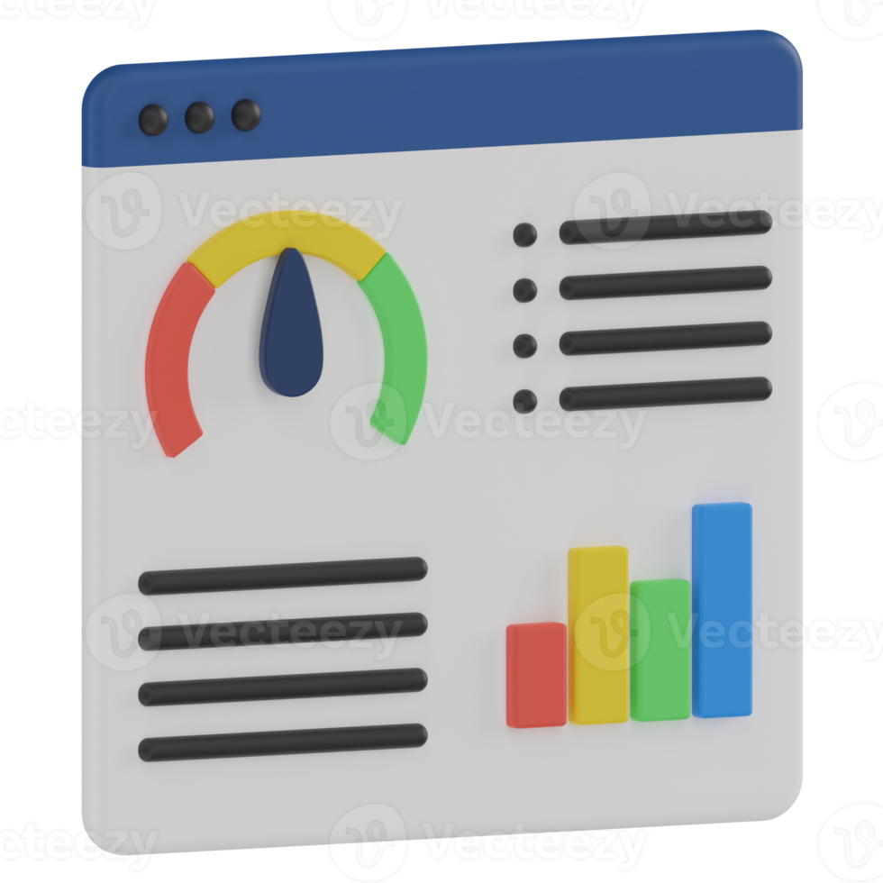 Website Dashboard 3D Render Icon png
