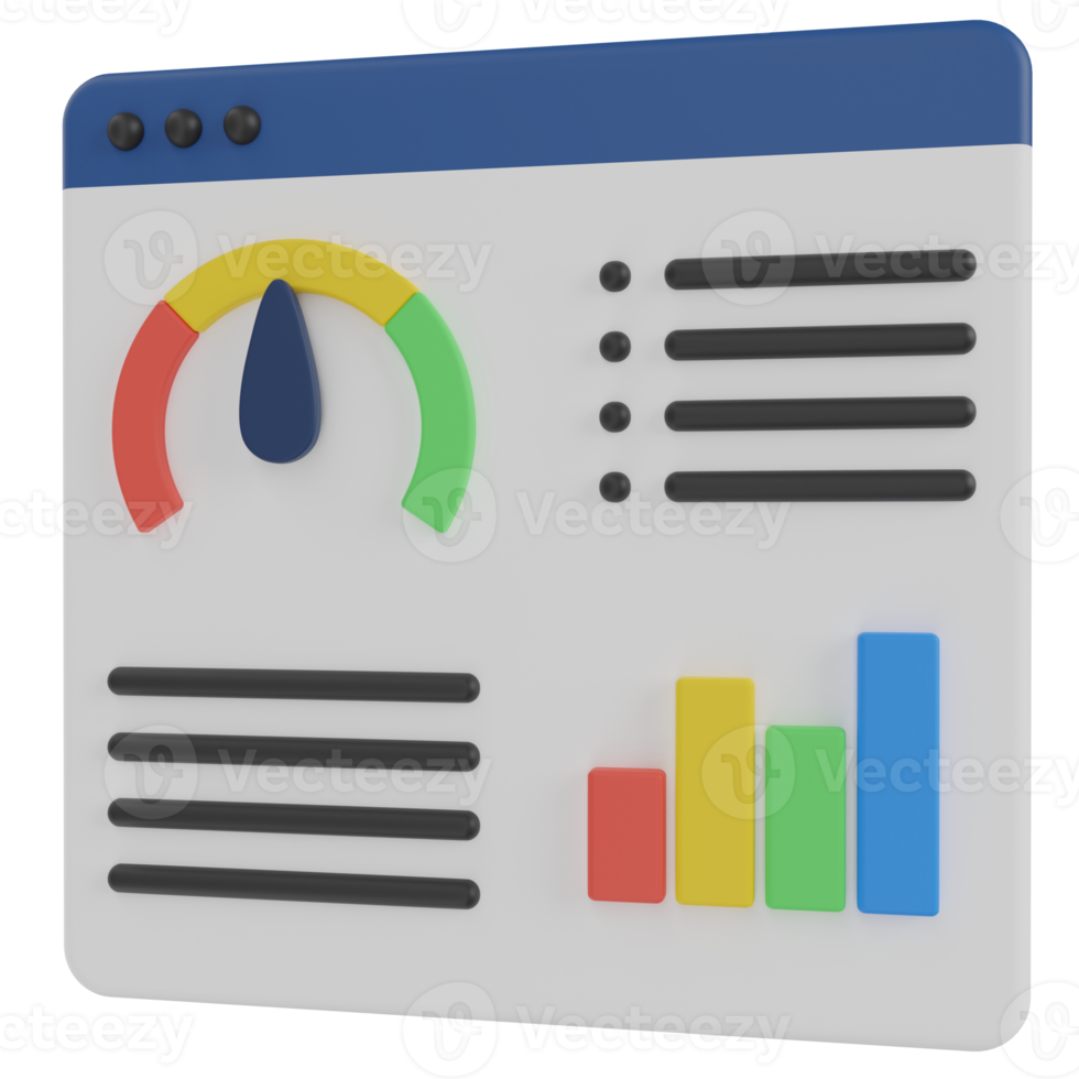 Website Dashboard 3D Render Icon png