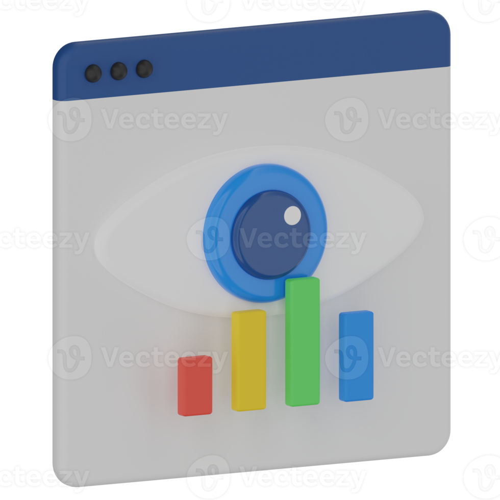 Web Monitoring 3D Render Icon png
