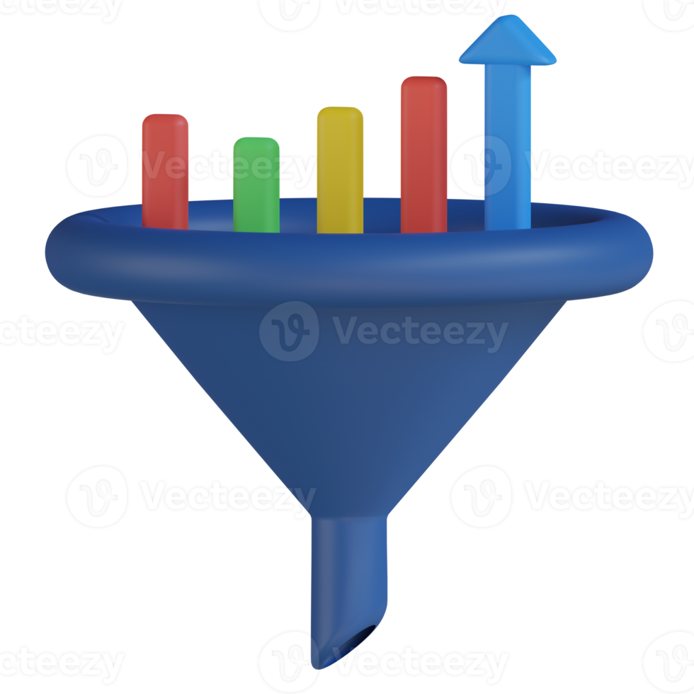 Bar Chart Filter 3D Render Icon png