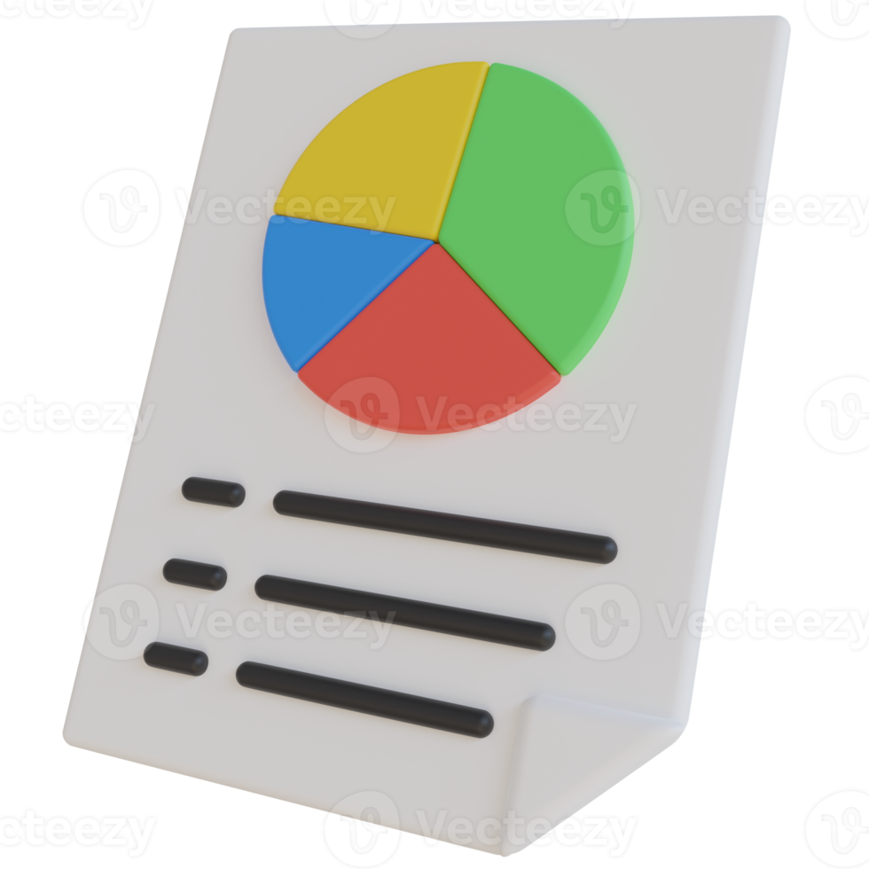 Data Report 3D Render Icon png