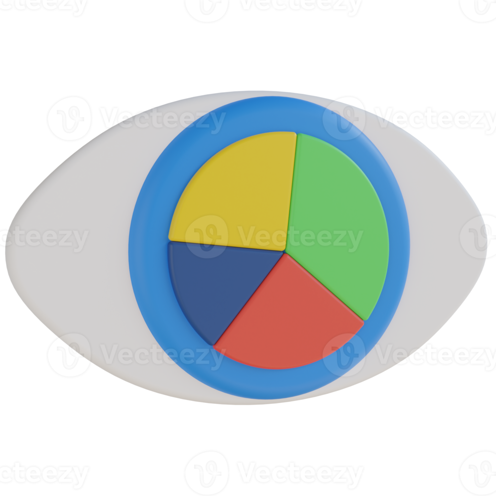 Pie Chart Visualisation 3D Render Icon png