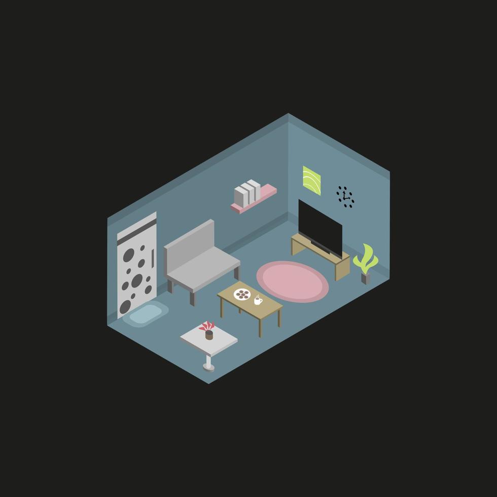 Living Room Isometric design vector