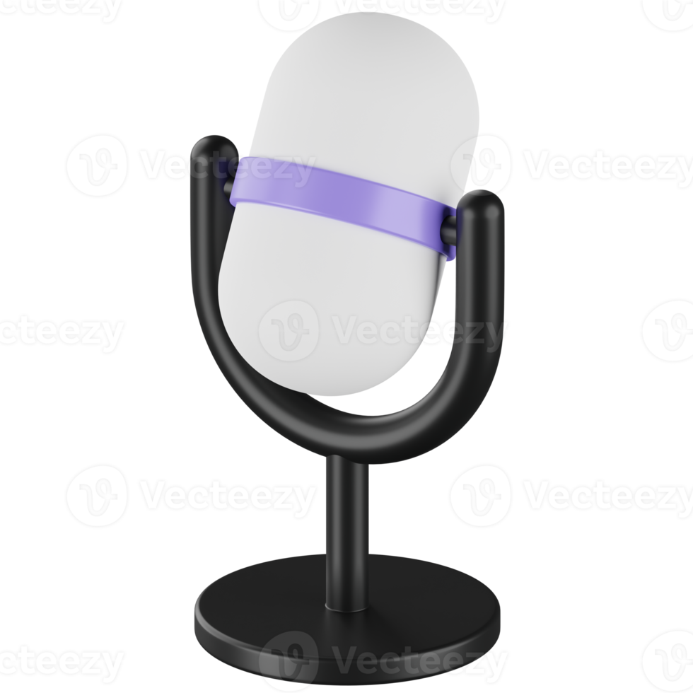 icône de rendu 3d du microphone png