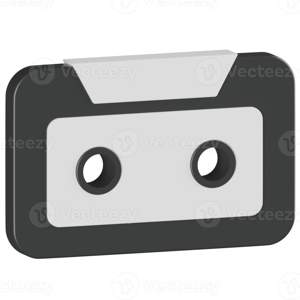 Audio Cassette 3D Render Icon png