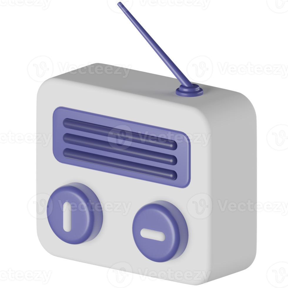 ancienne radio icône de rendu 3d png