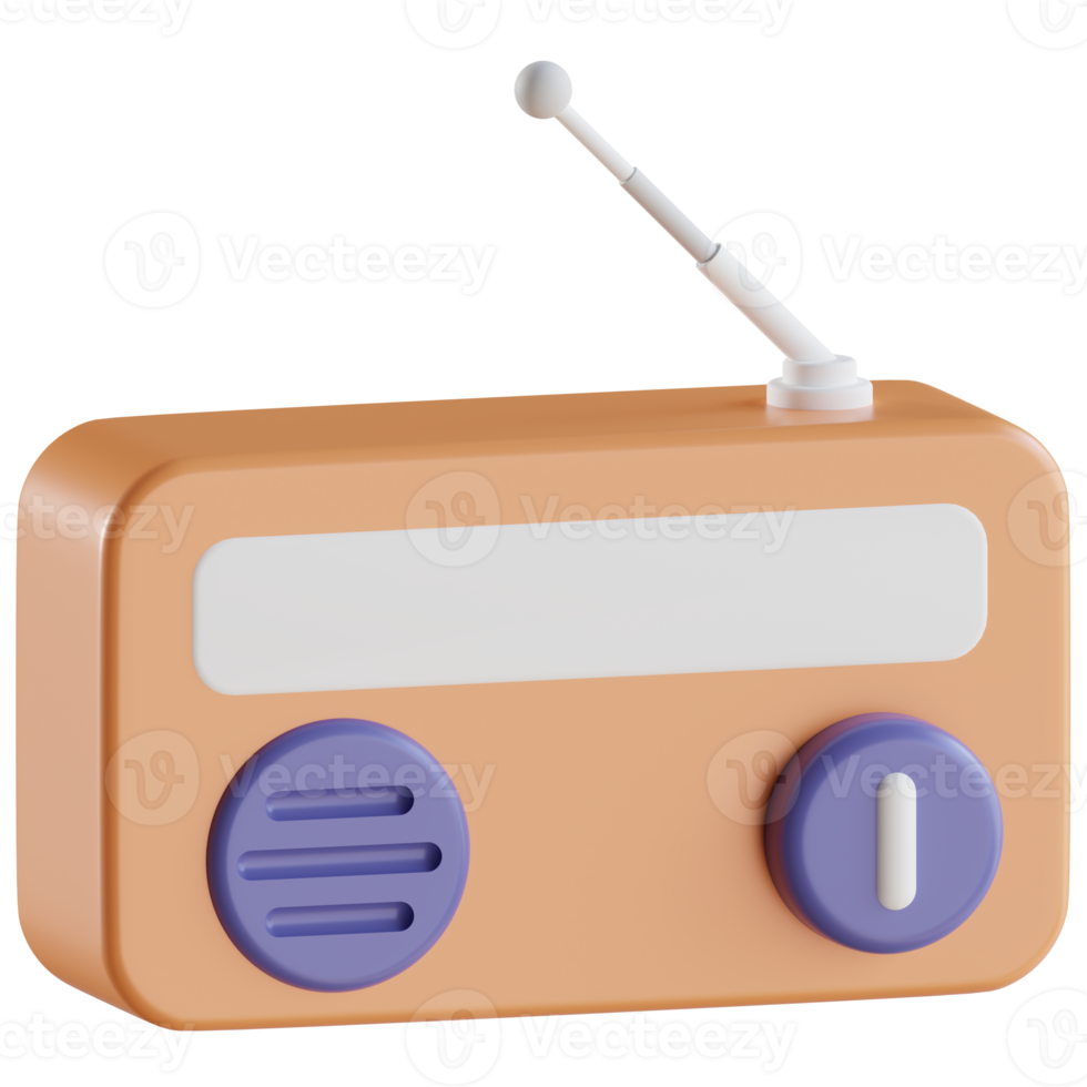 Radio Set 3D Render Icon png