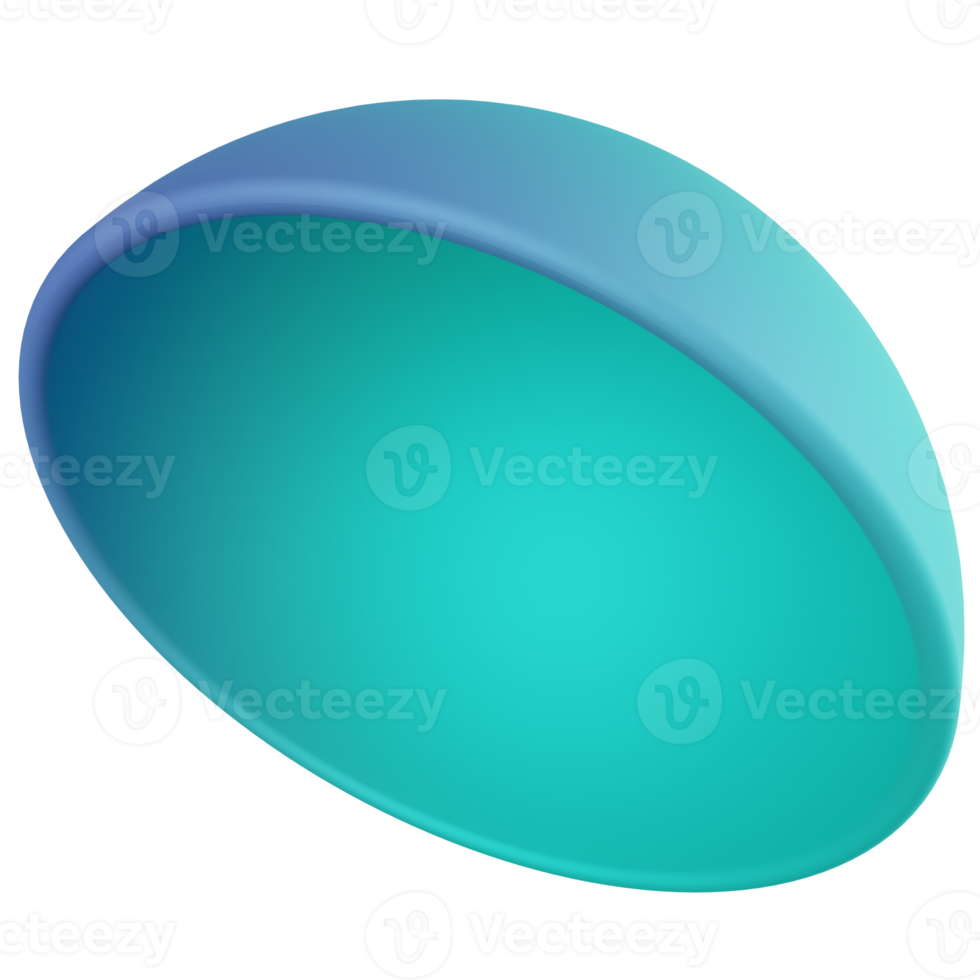 ícone de renderização 3d de meia esfera png