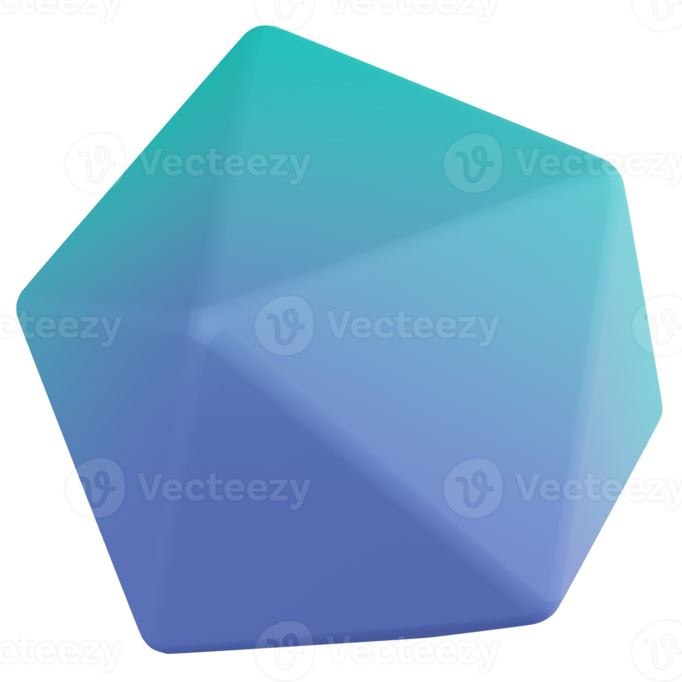 icône de rendu 3d de l'icosphère png