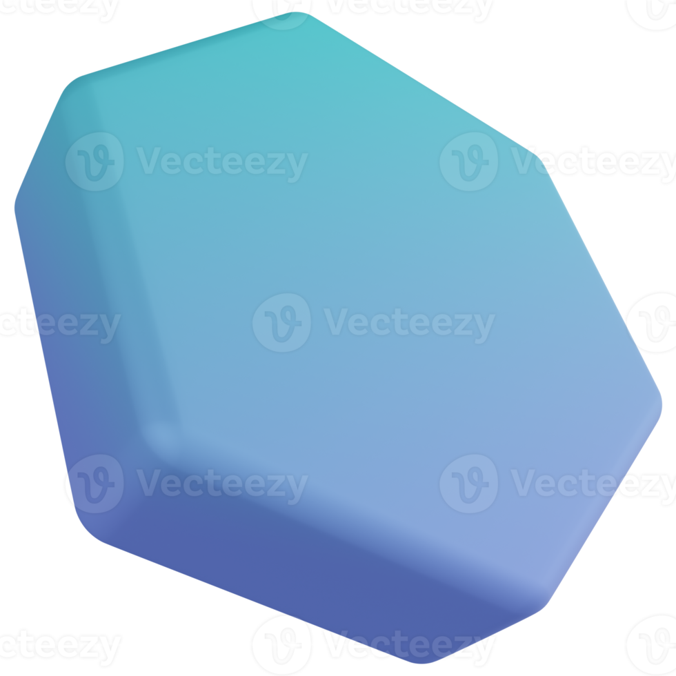 Prism Hexagonal 3D Render Icon png