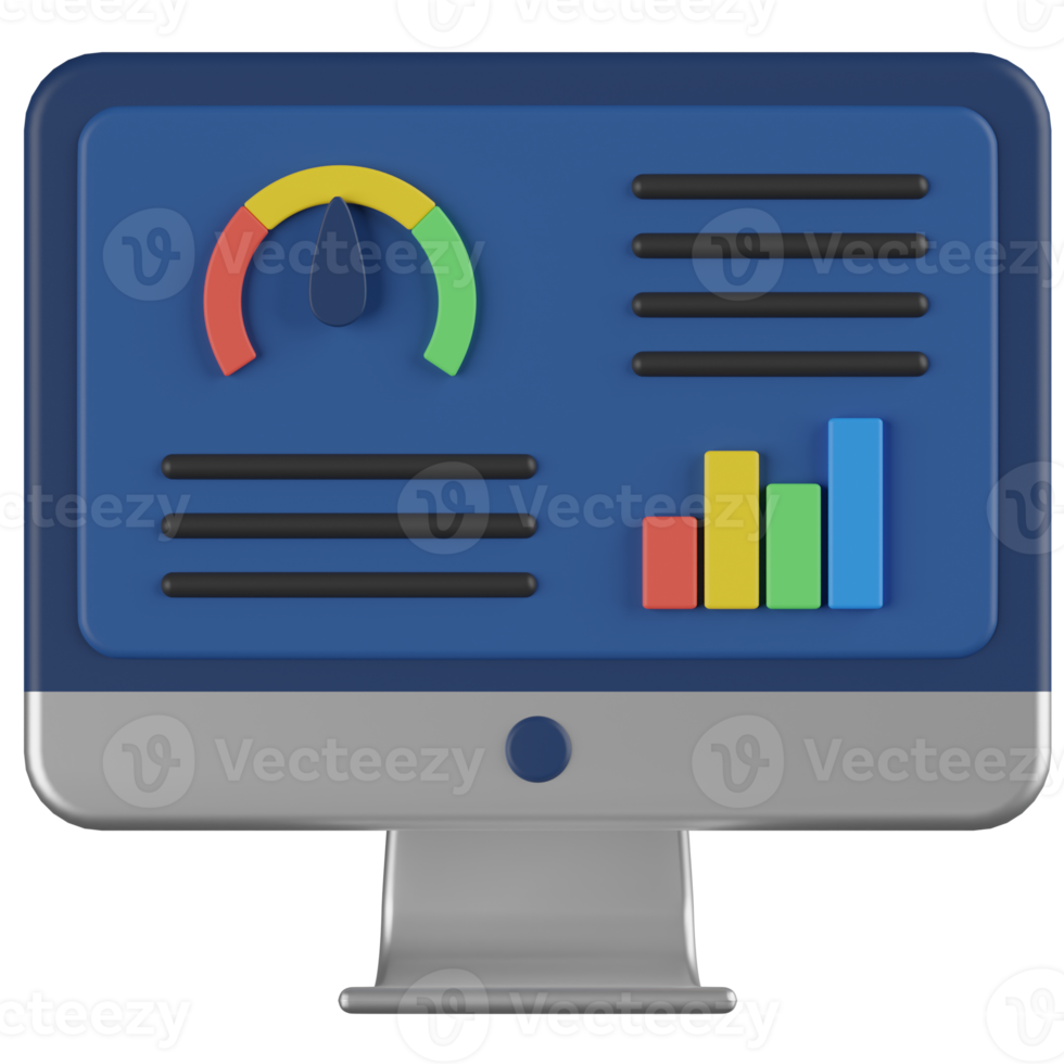 Dashboard 3D-Rendersymbol png