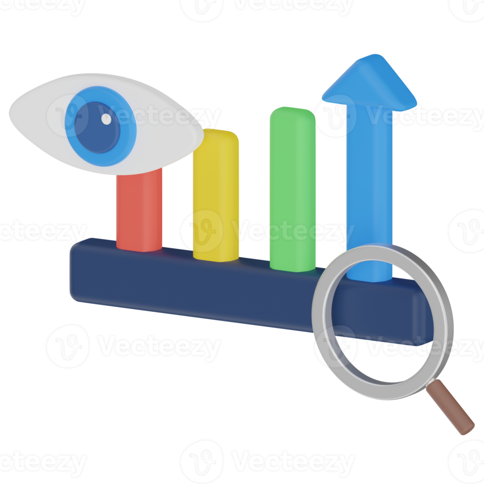 Analysis Insight 3D Render Icon png