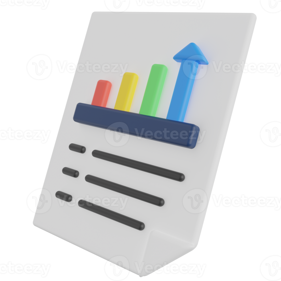 Analysis Report 3D Render Icon png