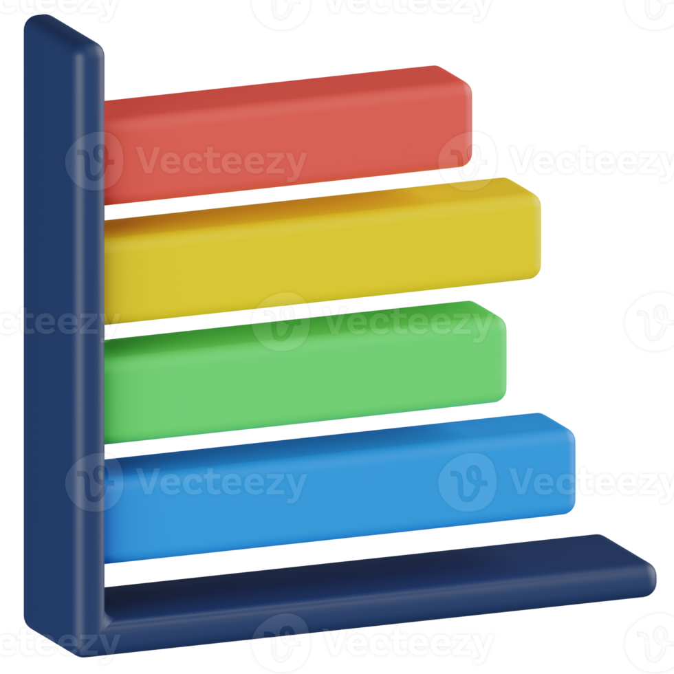 Bar Chart 3D Render Icon png