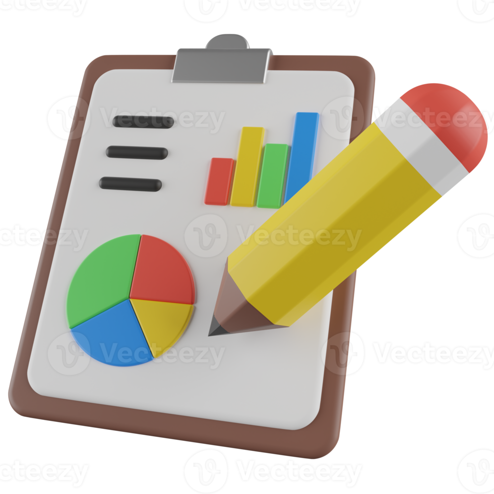 Analysis Report 3D Render Icon png