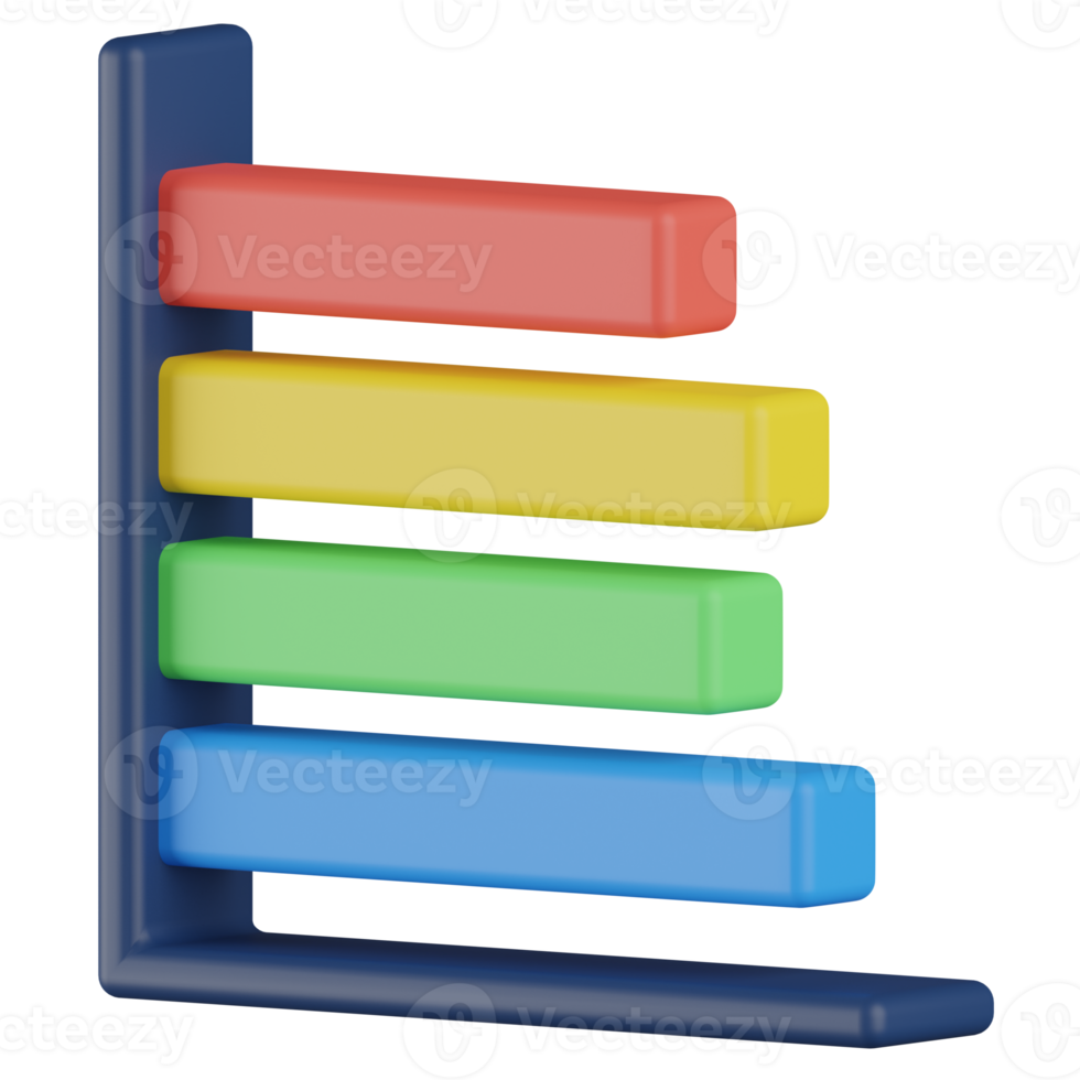 Bar Chart 3D Render Icon png