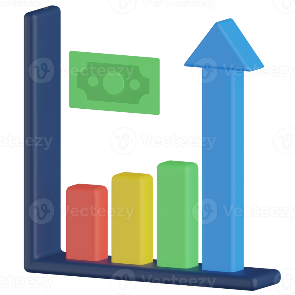 Profit Chart 3D Render Icon png