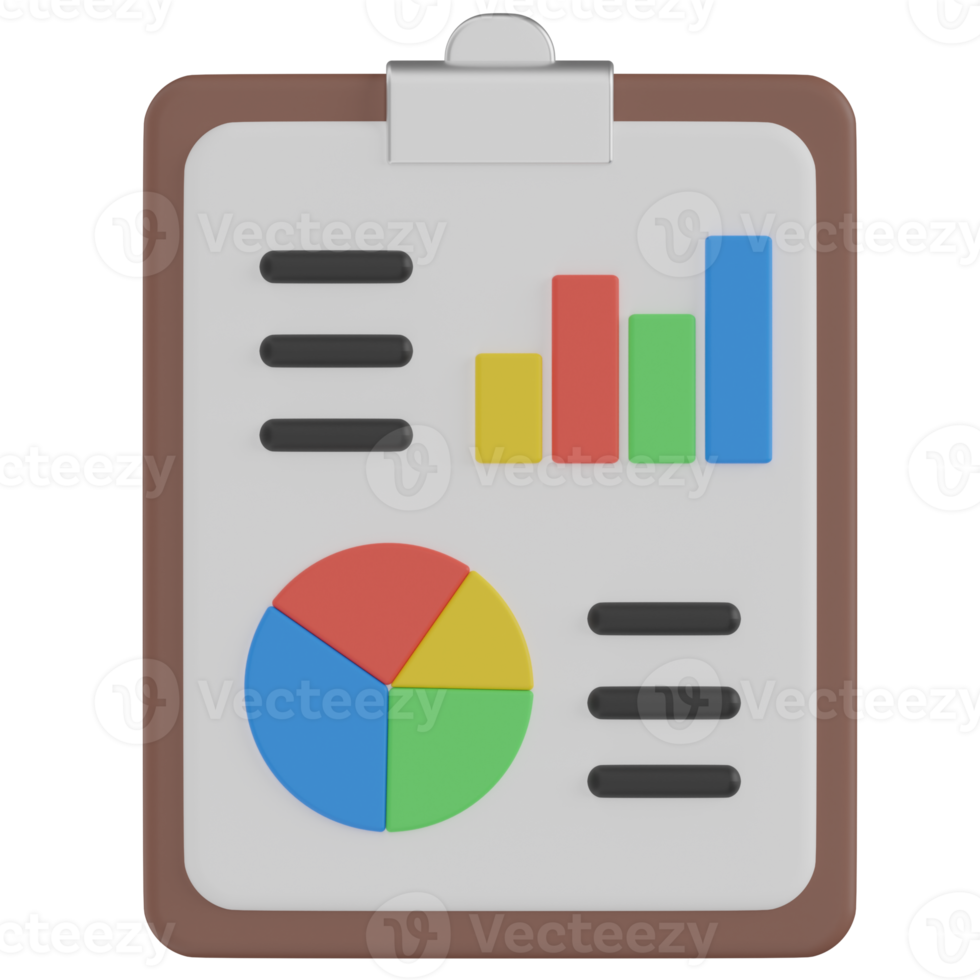Analysis Report 3D Render Icon png