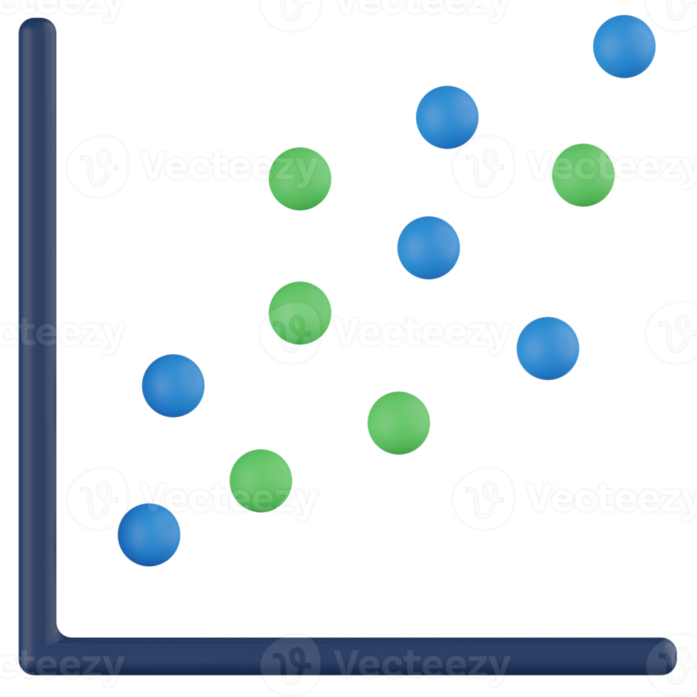 Scatter Graph 3D Render Icon png