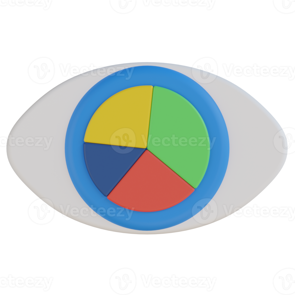 Pie Chart Visualisation 3D Render Icon png