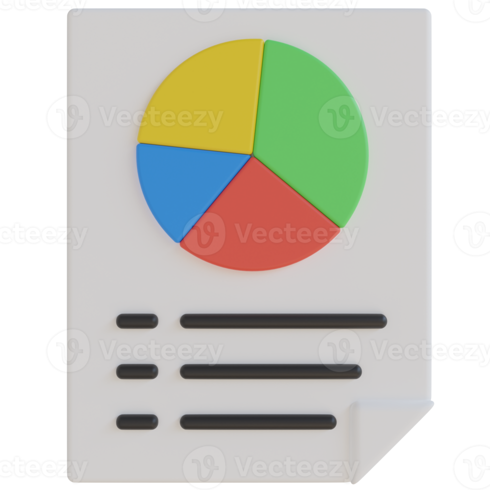 Data Report 3D Render Icon png