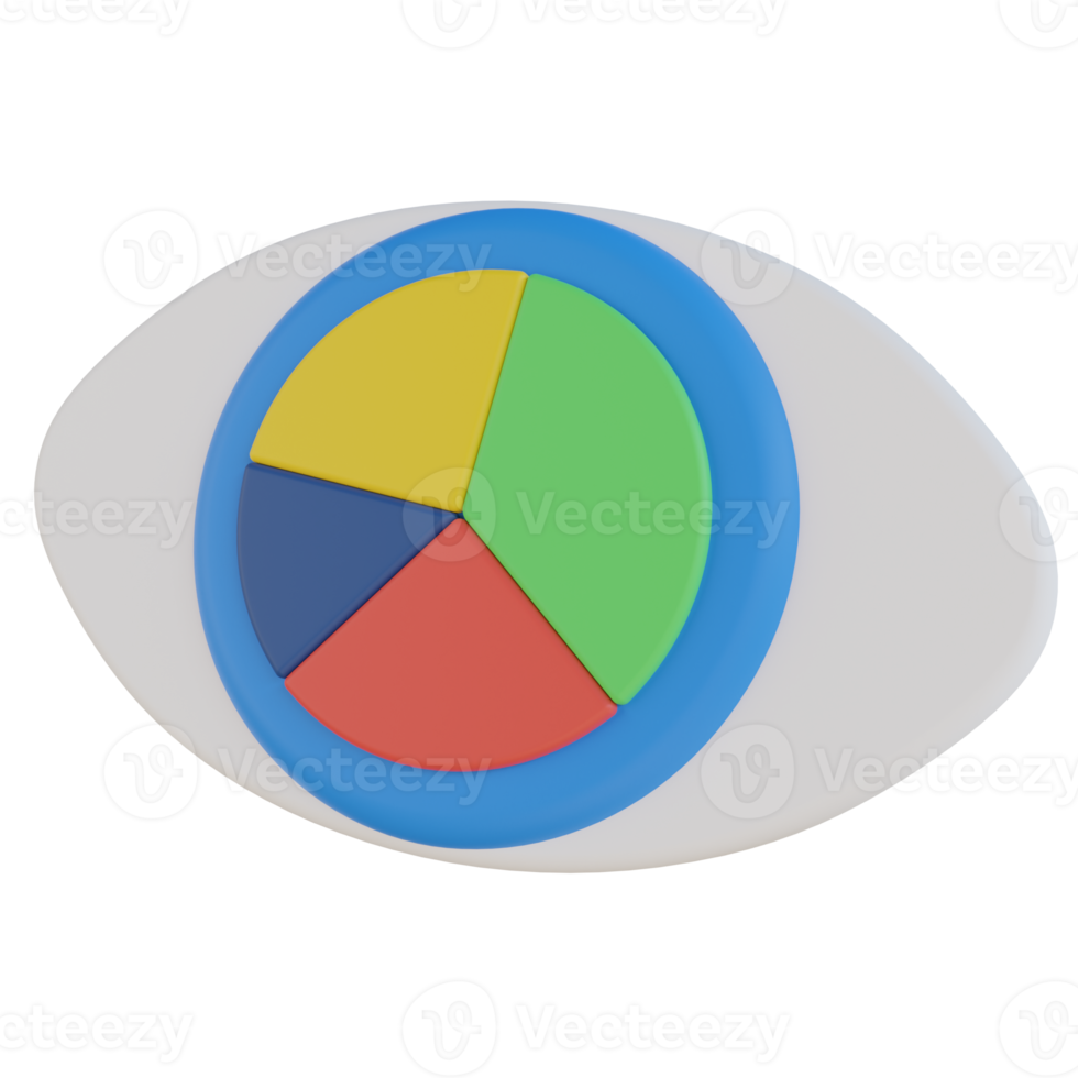 Pie Chart Visualisation 3D Render Icon png