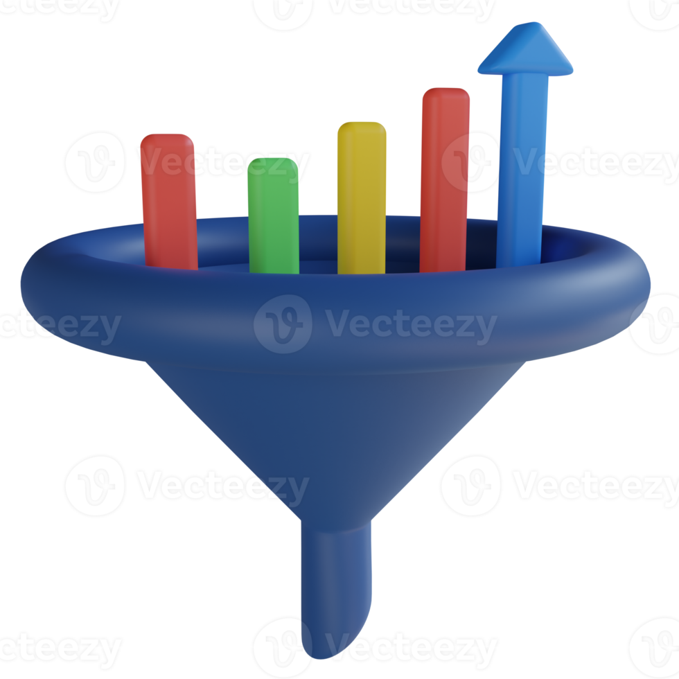 Bar Chart Filter 3D Render Icon png