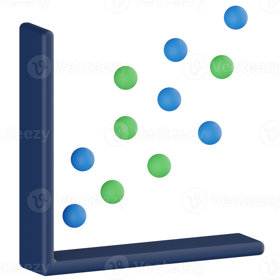 Scatter Graph 3D Render Icon png