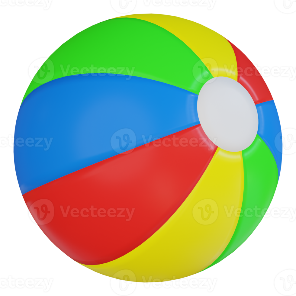 Beach Ball 3D Render Icon png