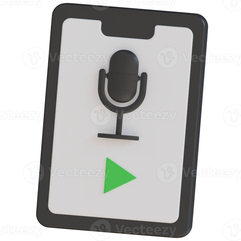 icono de renderizado 3d de radio de teléfono inteligente png