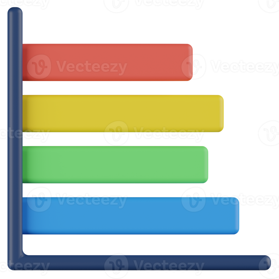 Bar Chart 3D Render Icon png