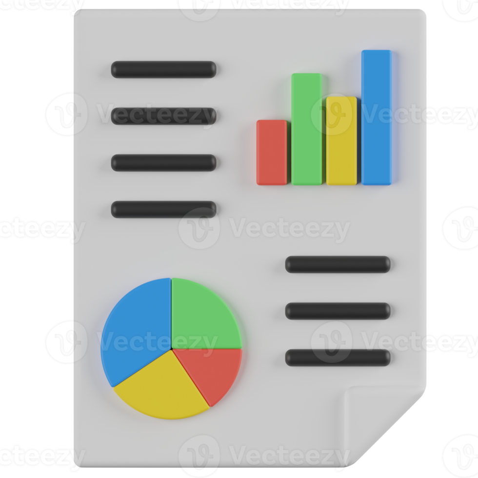 Analytics Report 3D Render Icon png