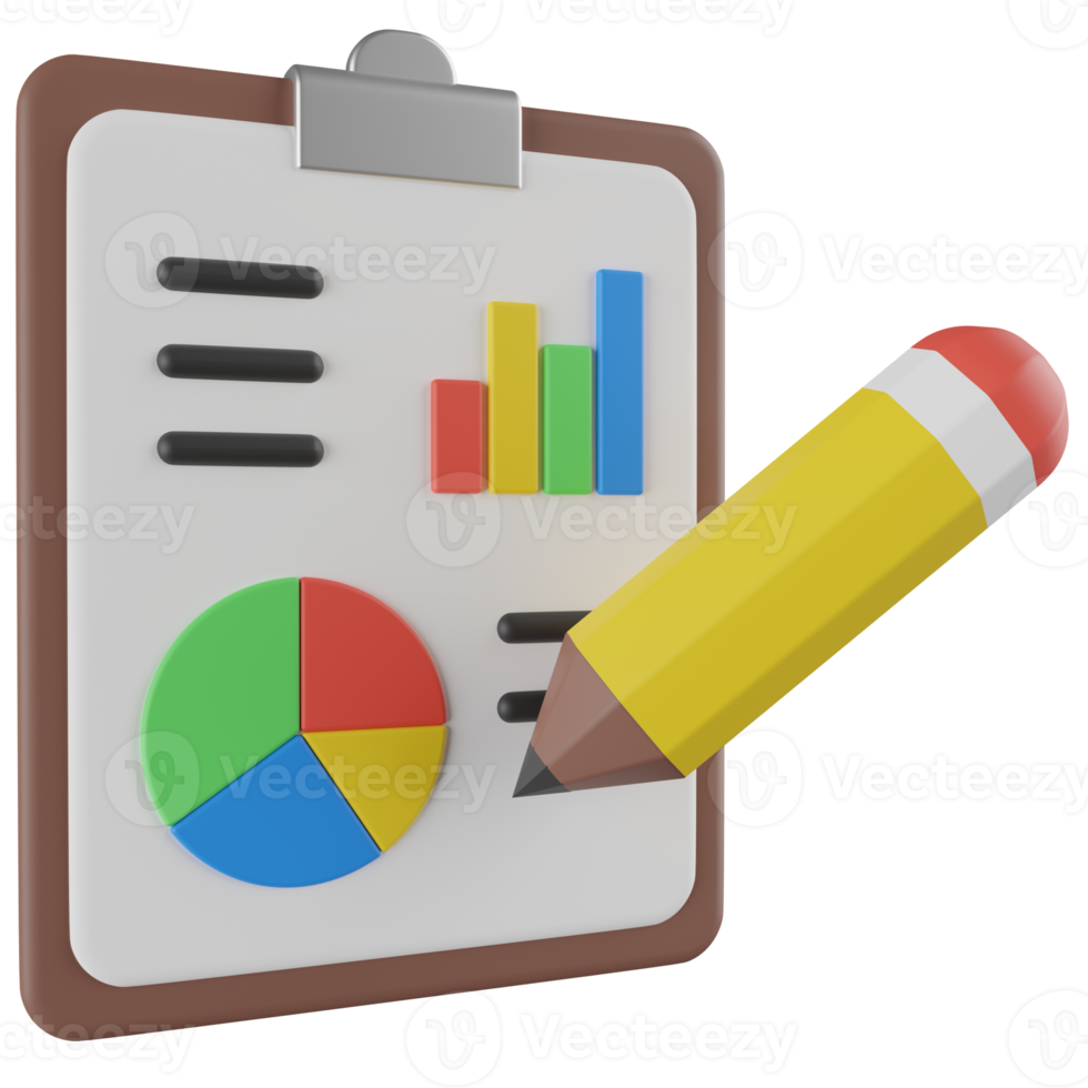 Analysis Report 3D Render Icon png