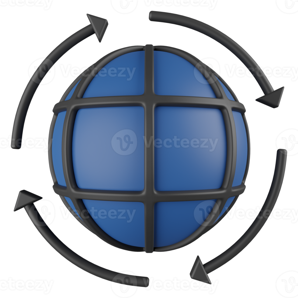 Globalization 3D Render Icon png