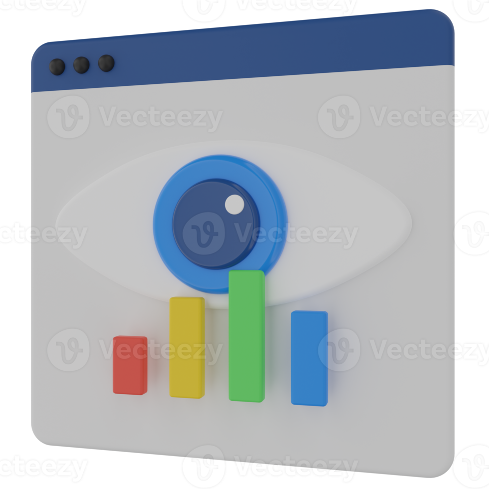 Web Monitoring 3D Render Icon png