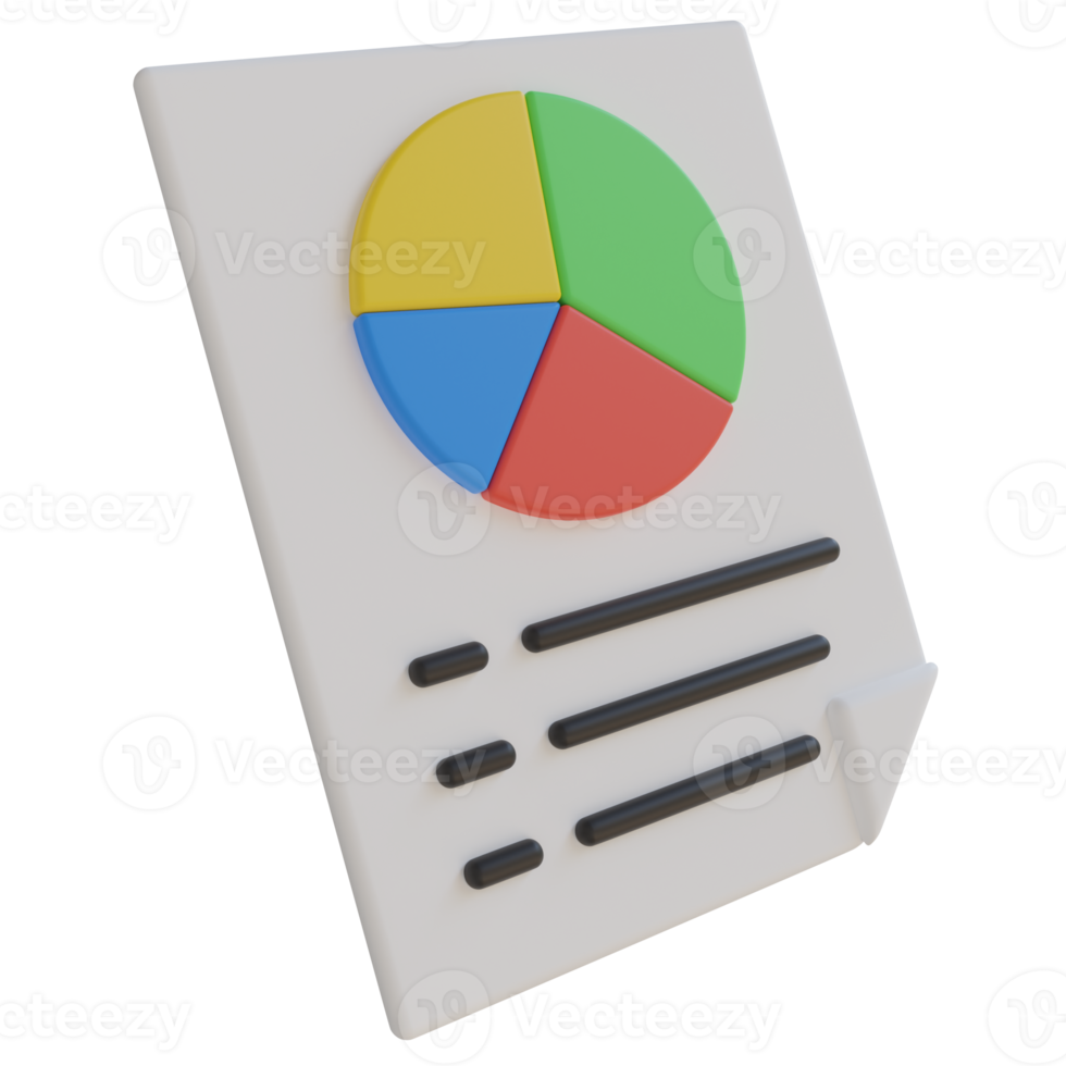 Data Report 3D Render Icon png