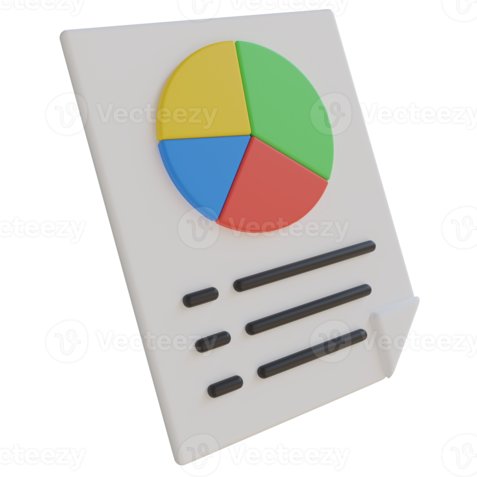 rapport de données icône de rendu 3d png