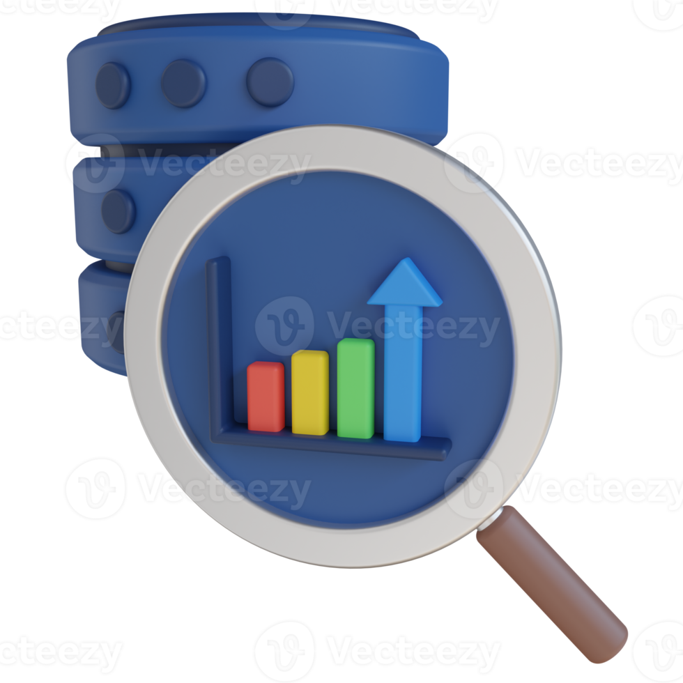 Database Analysis 3D Render Icon png