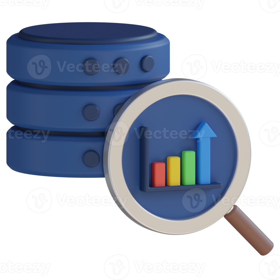 Database Analysis 3D Render Icon png